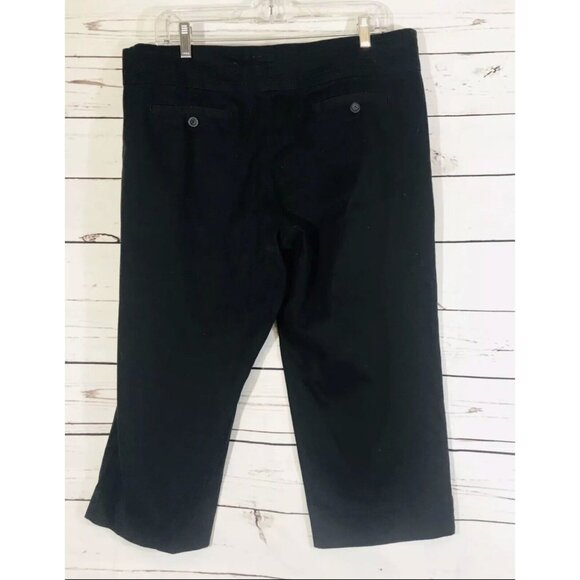 Karen Brooks Womens Sz 14 Plus Black Capris Crop Pants Dressy Summer Office - Picture 3 of 5